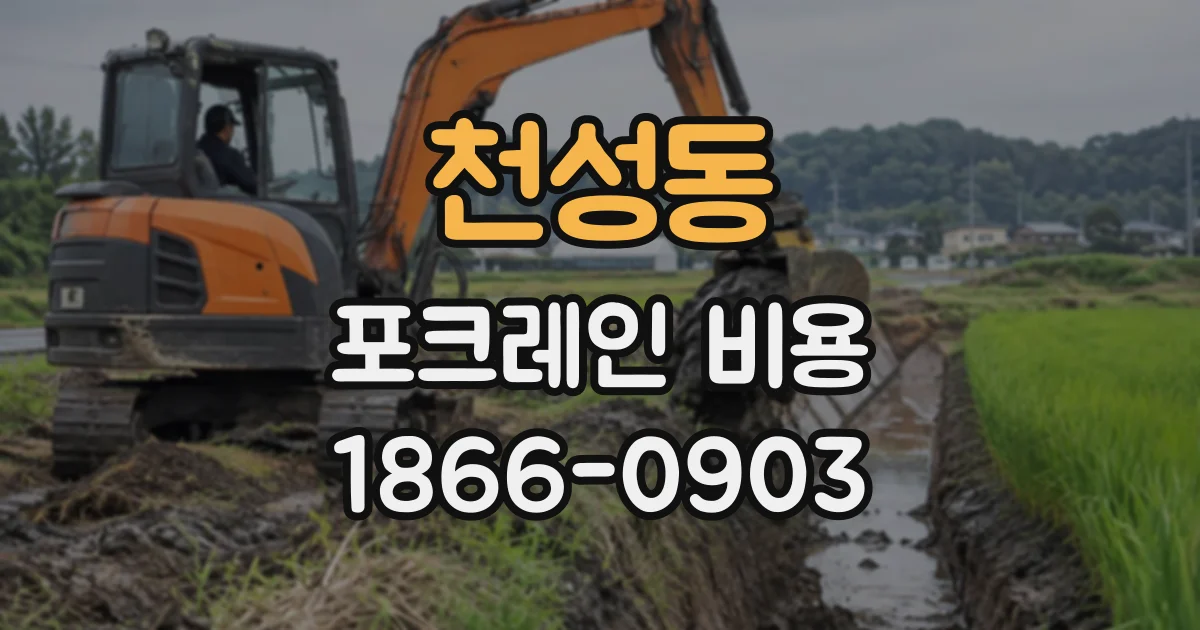 천성동 포크레인비용