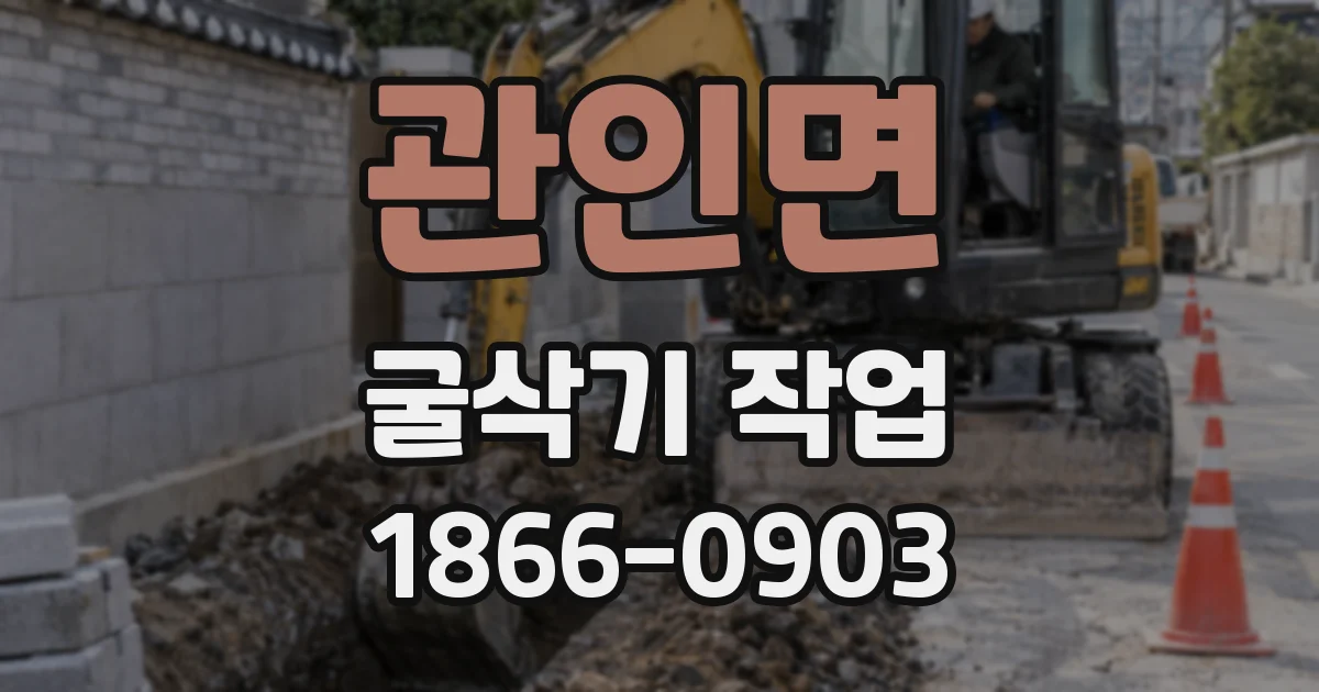 관인면 굴삭기 작업