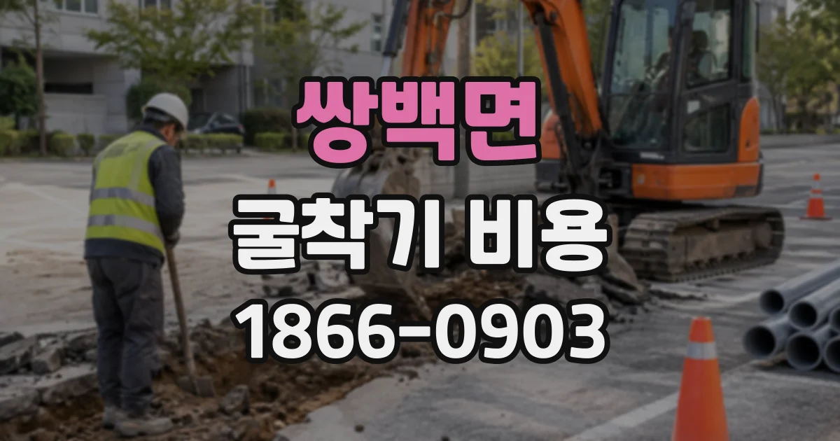 쌍백면 굴착기비용