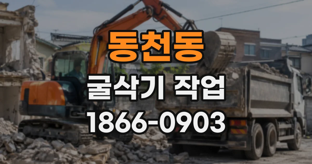 동천동 굴삭기작업