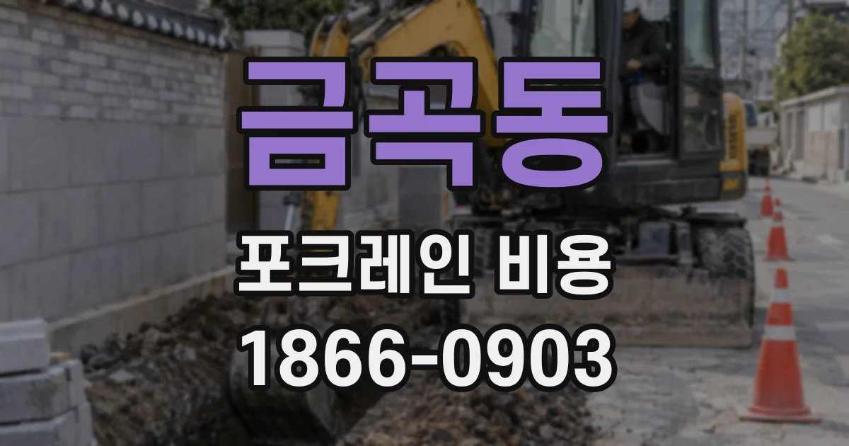 금곡동 포크레인 비용