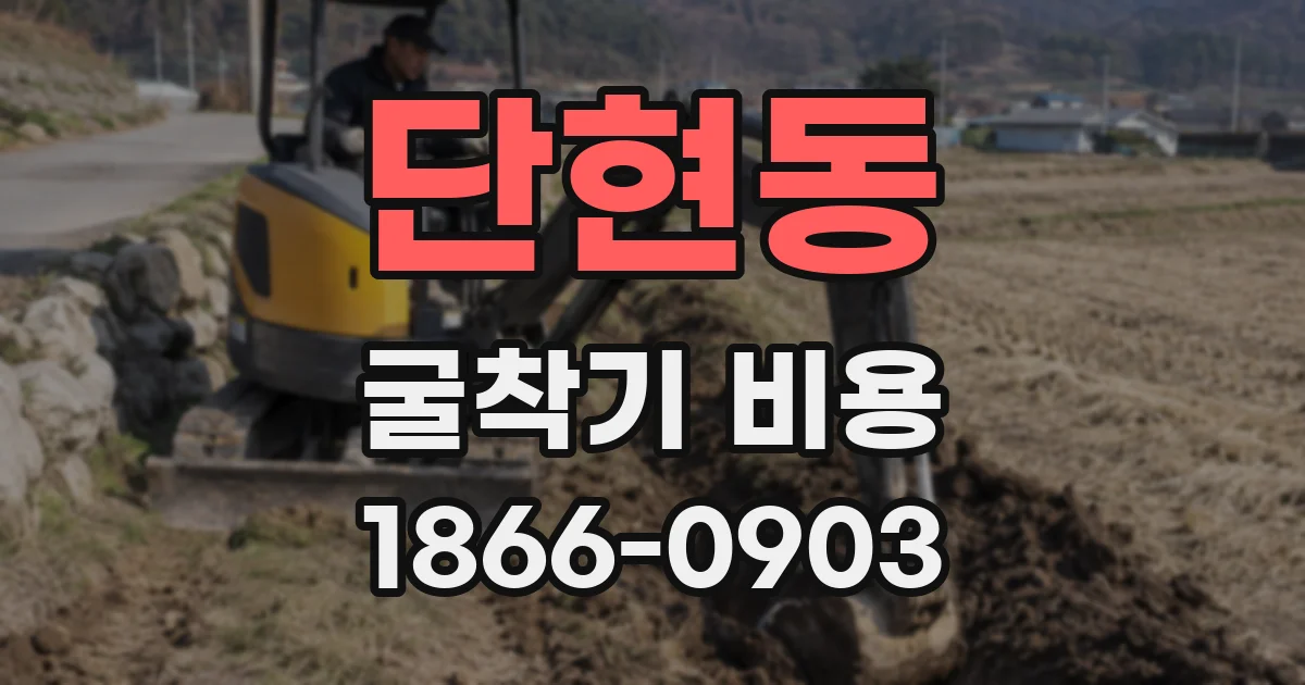 단현동 굴착기 비용