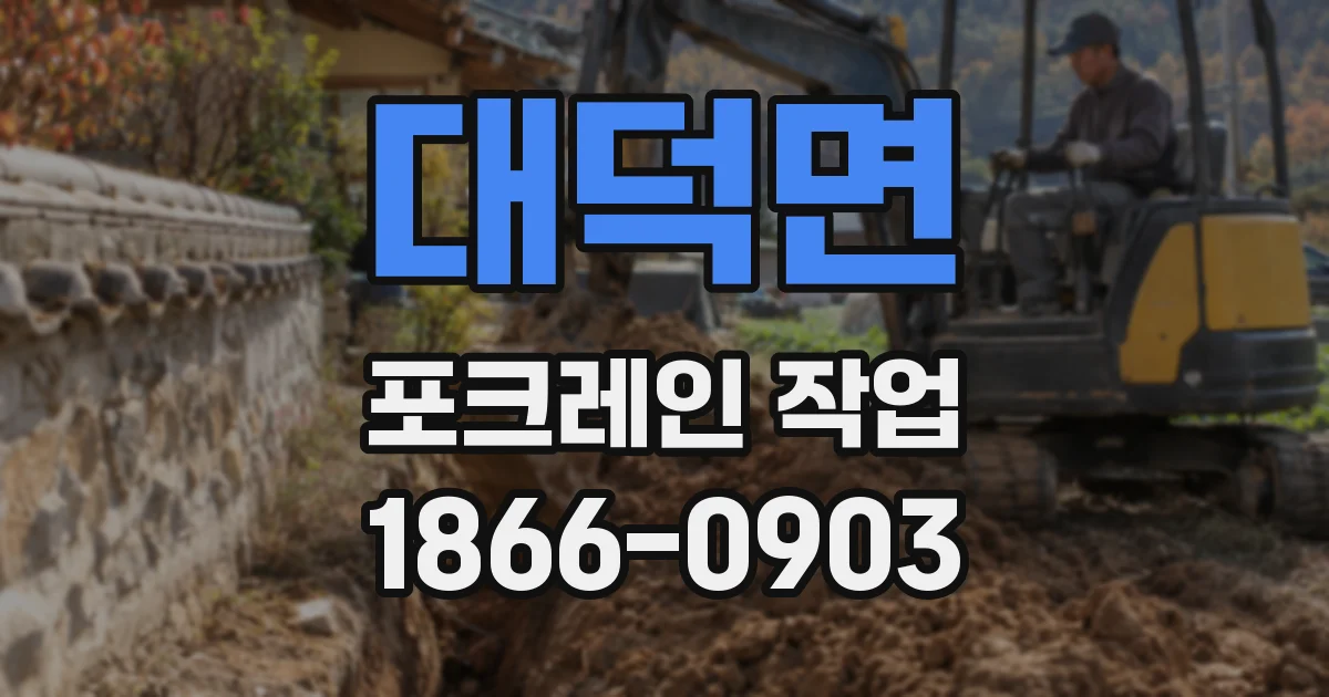 대덕면 포크레인 작업