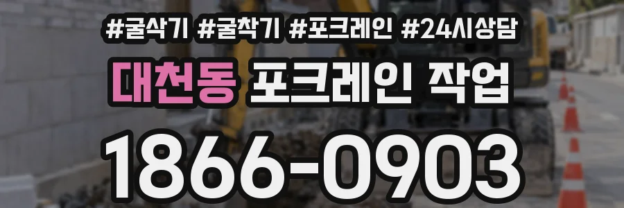 대천동 포크레인 작업