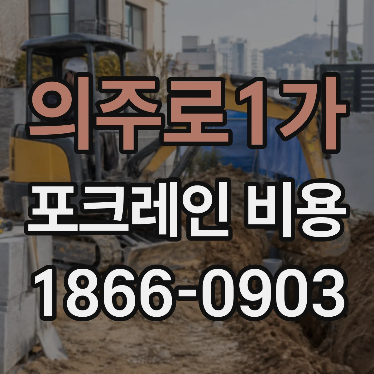 의주로1가 포크레인 비용