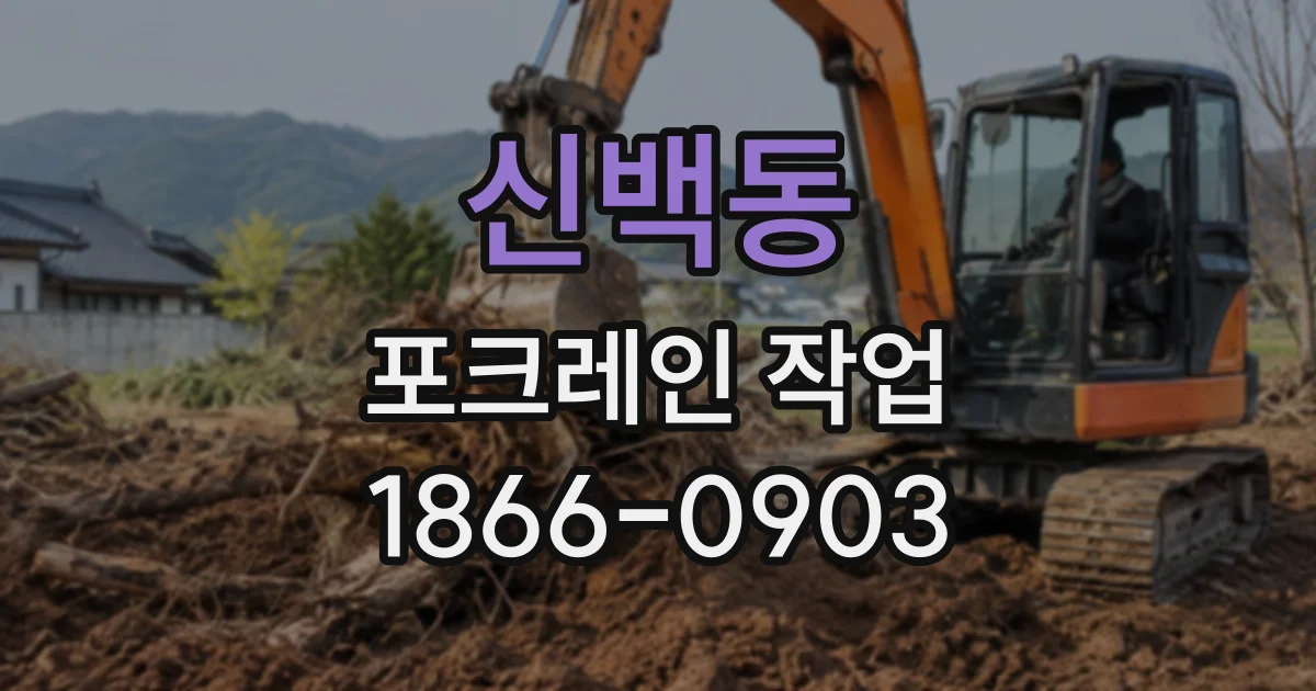 신백동 포크레인작업