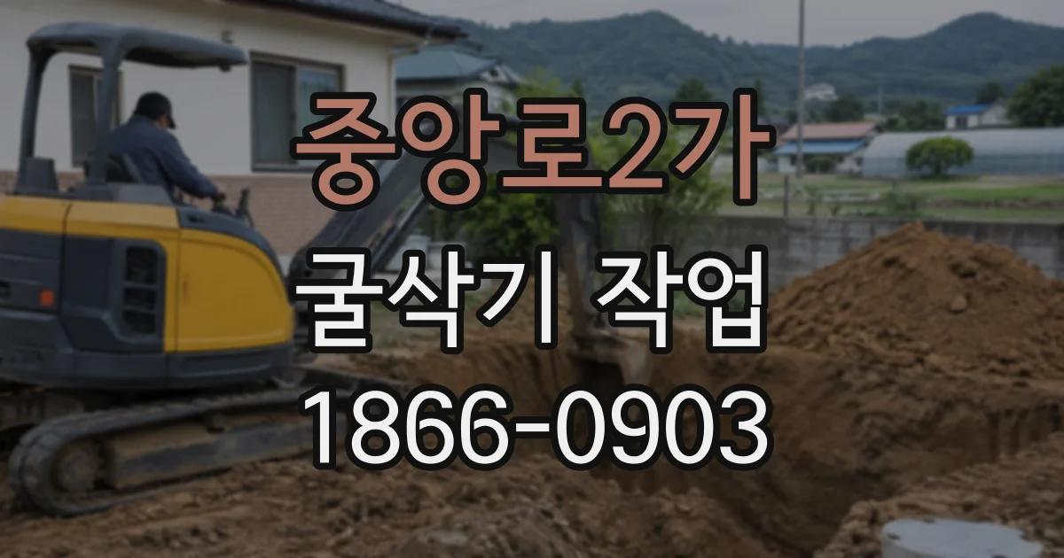 중앙로2가 굴삭기작업