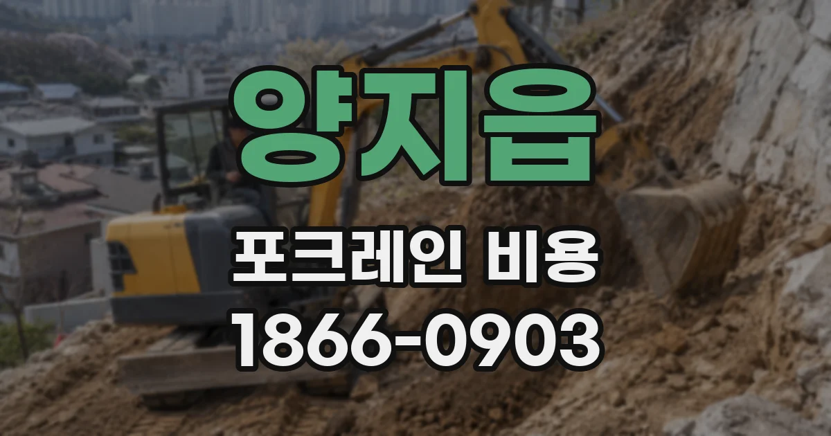 양지읍 포크레인 비용