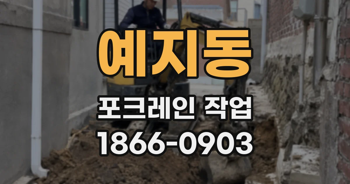 예지동 포크레인 작업