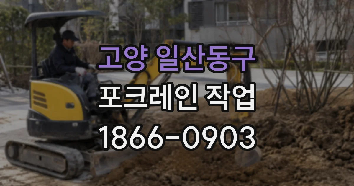 고양 일산동구 포크레인 작업