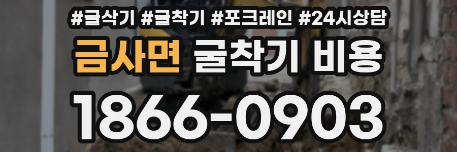 금사면 굴착기 비용