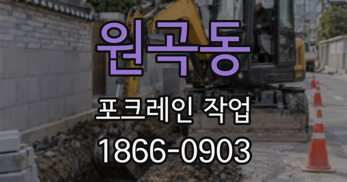 원곡동 포크레인 작업