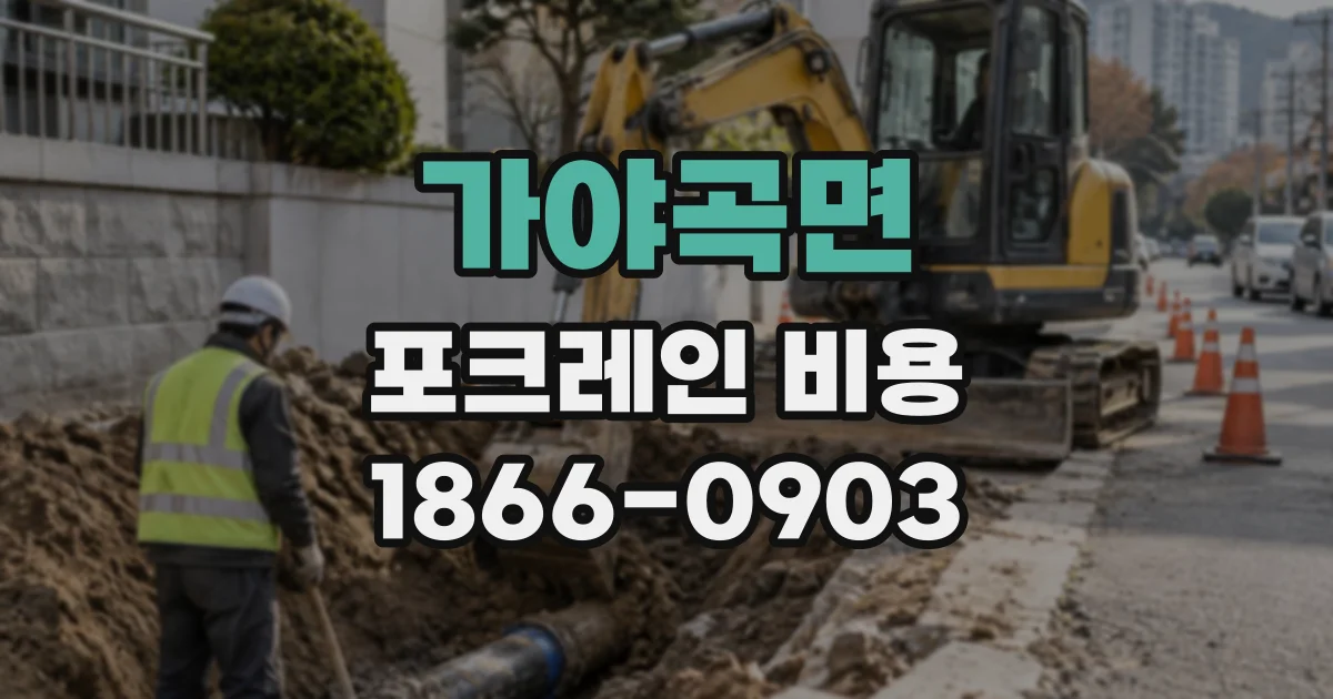 가야곡면 포크레인비용