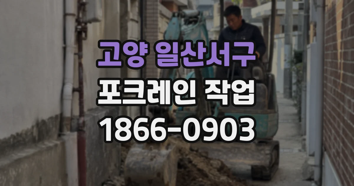 고양 일산서구 포크레인 작업