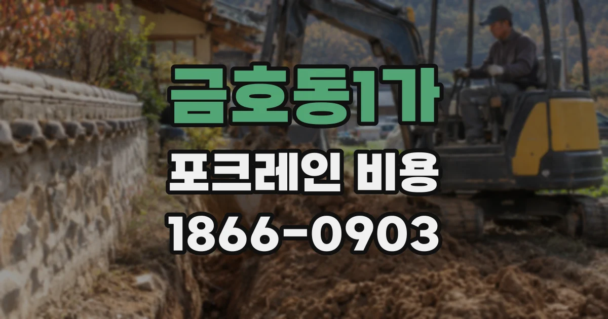 금호동1가 포크레인 비용
