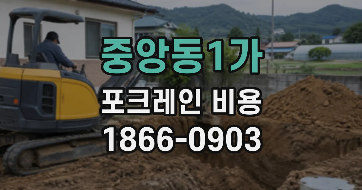 중앙동1가 포크레인비용