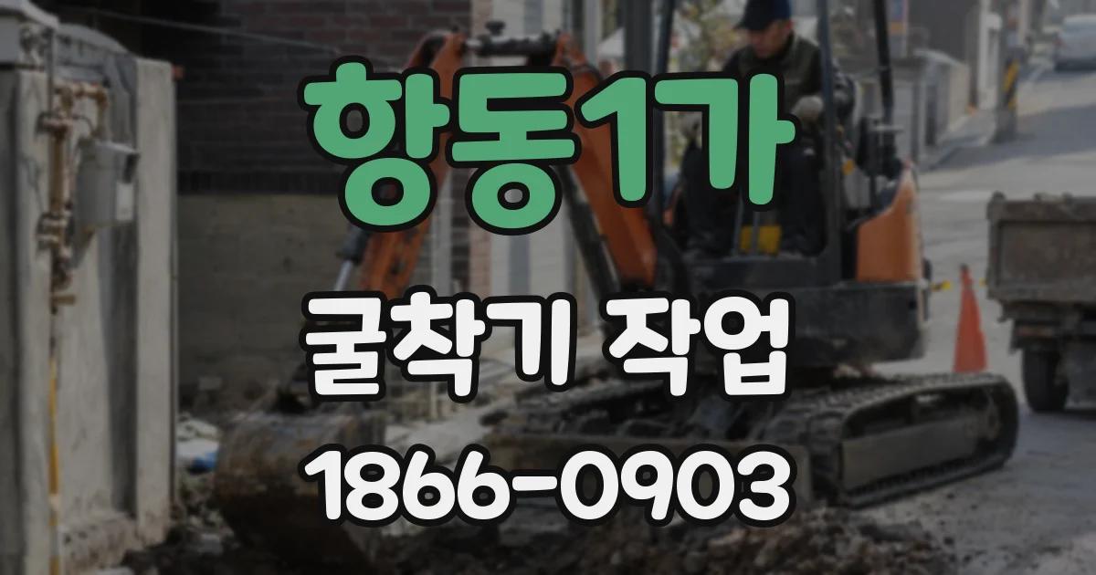 항동1가 굴착기 작업