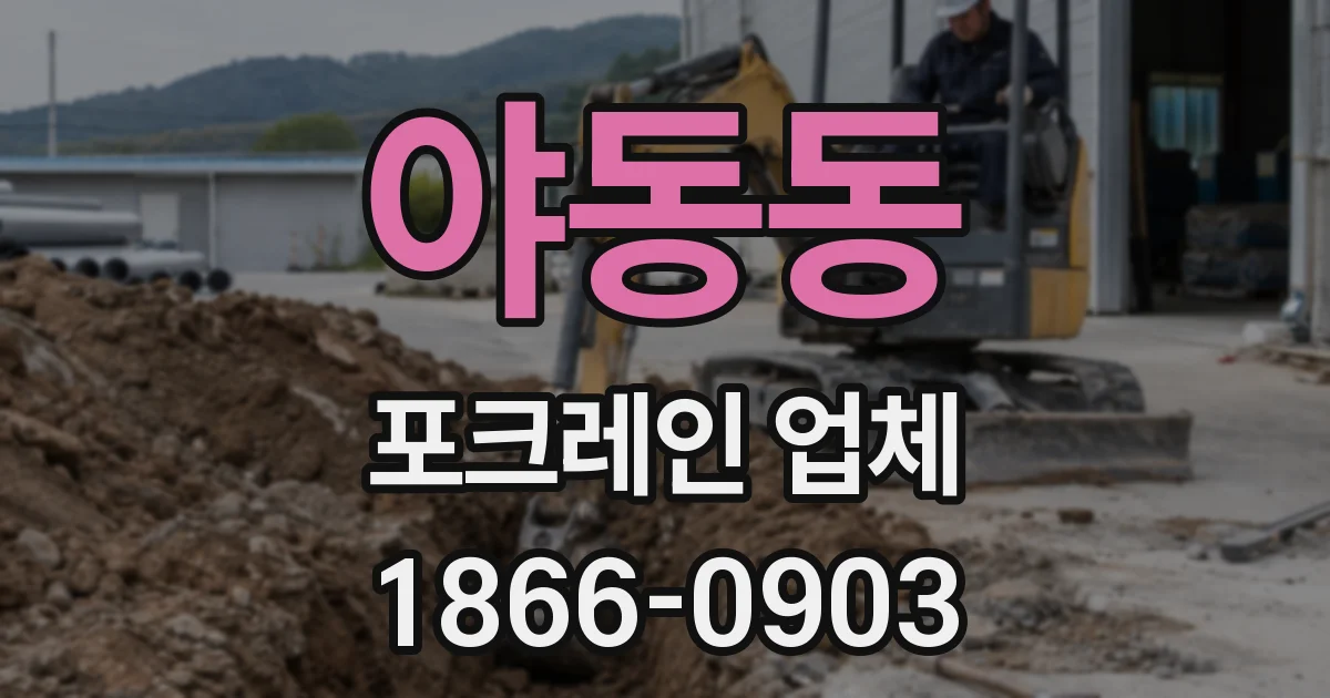 야동동 포크레인 업체