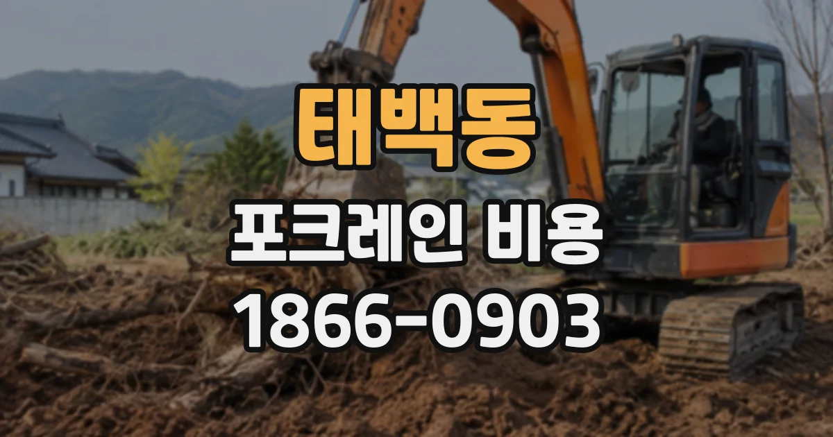 태백동 포크레인비용