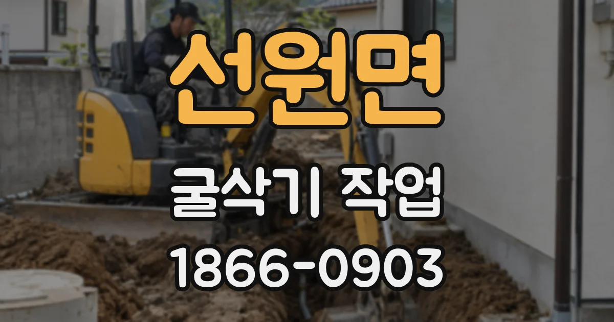 선원면 굴삭기 작업