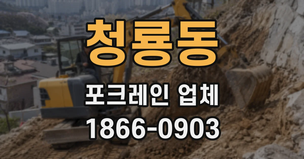 청룡동 포크레인 업체