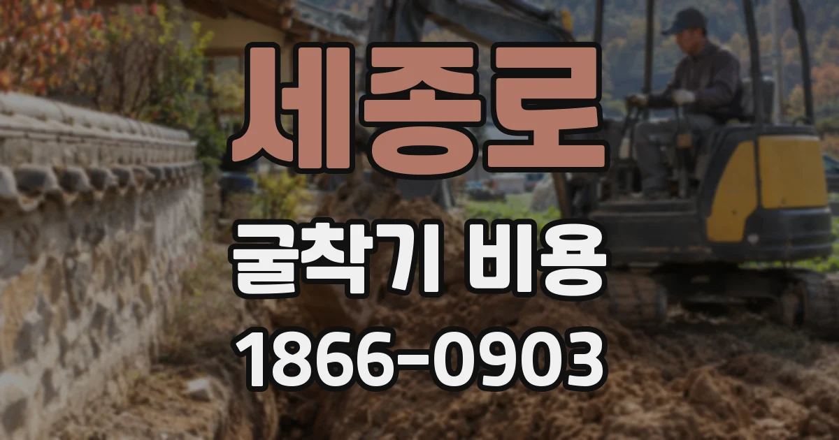 세종로 굴착기 비용