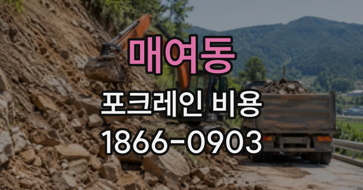 매여동 포크레인비용