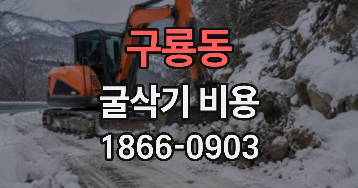 구룡동 굴삭기비용