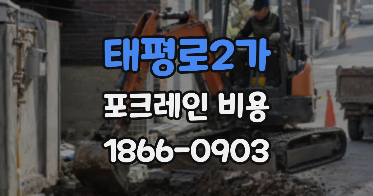 태평로2가 포크레인 비용