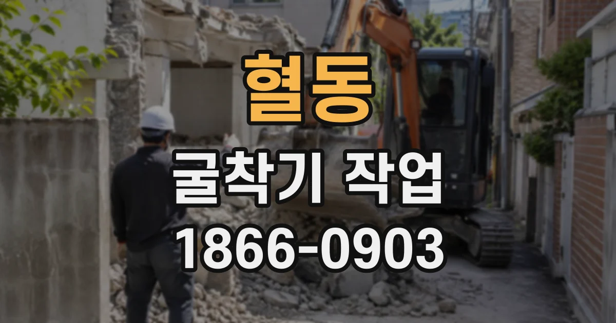 혈동 굴착기작업