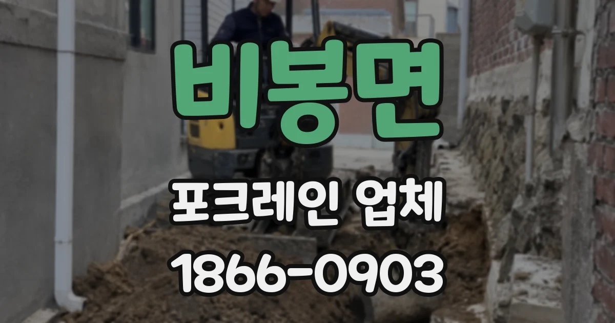 비봉면 포크레인 업체