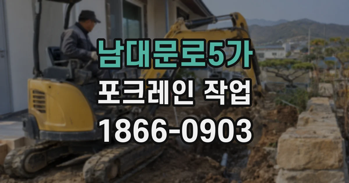 남대문로5가 포크레인 작업