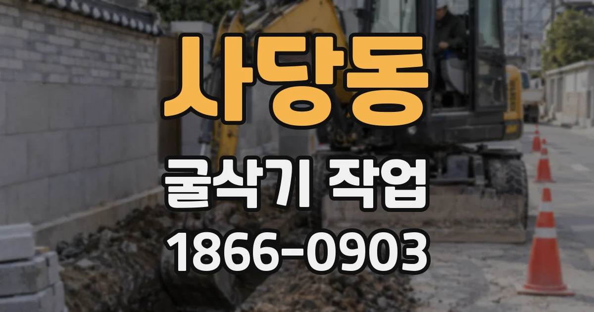 사당동 굴삭기 작업