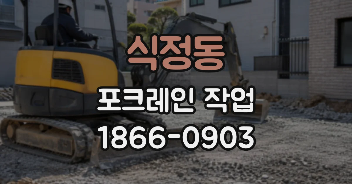 식정동 포크레인작업