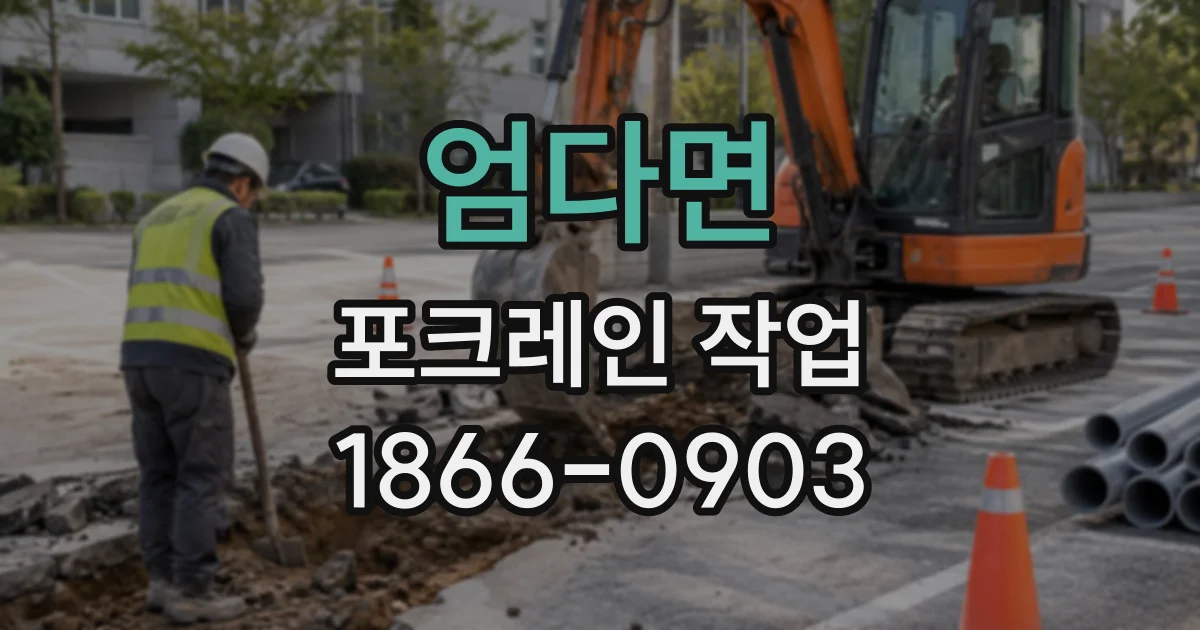 엄다면 포크레인작업