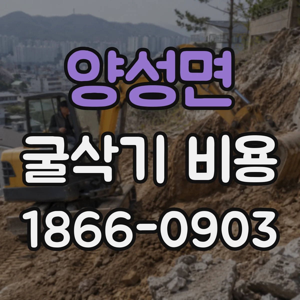 양성면 굴삭기 비용