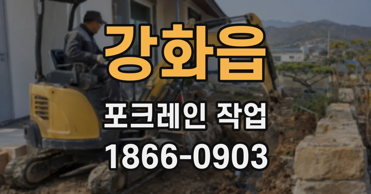 강화읍 포크레인 작업