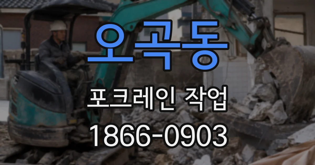 오곡동 포크레인 작업