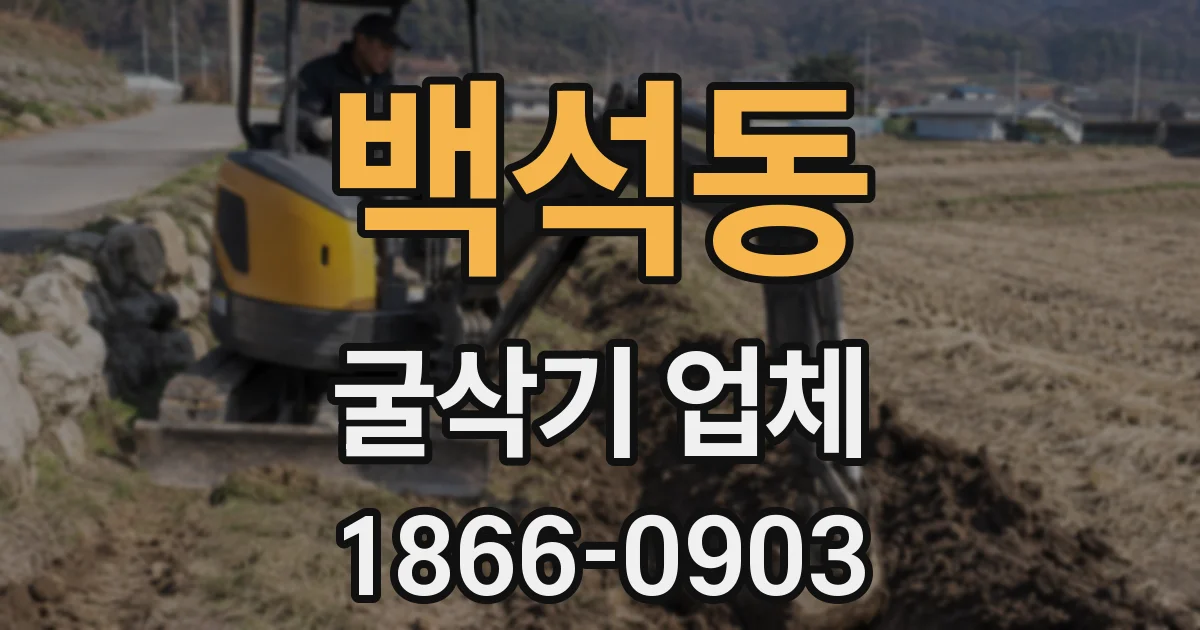 백석동 굴삭기 업체