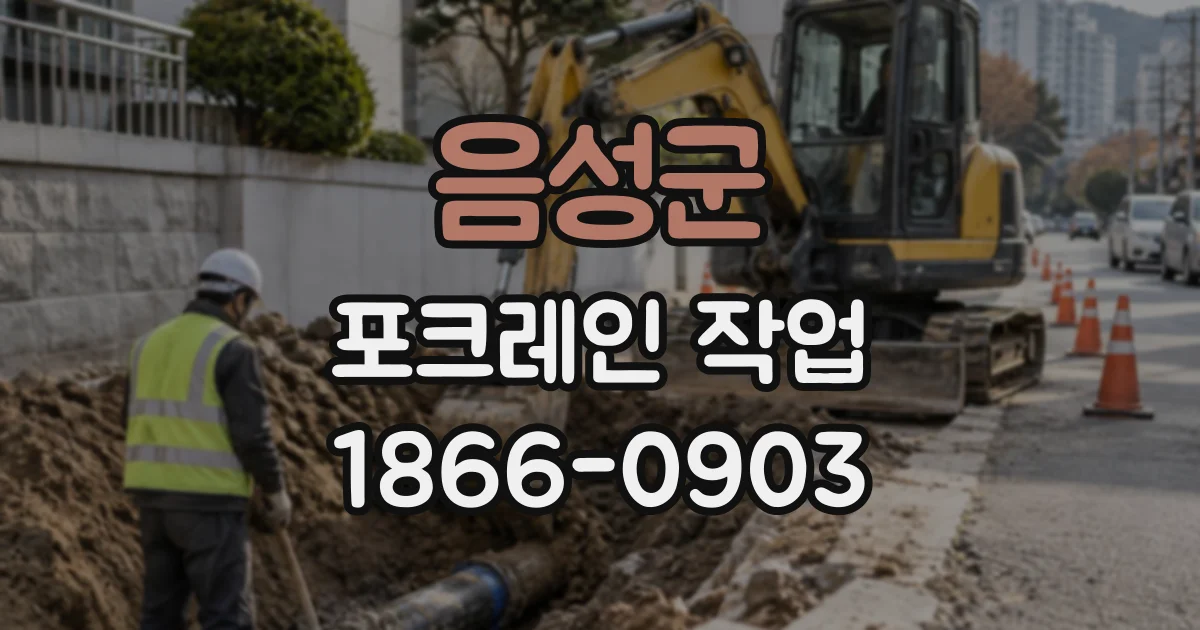 음성군 포크레인작업
