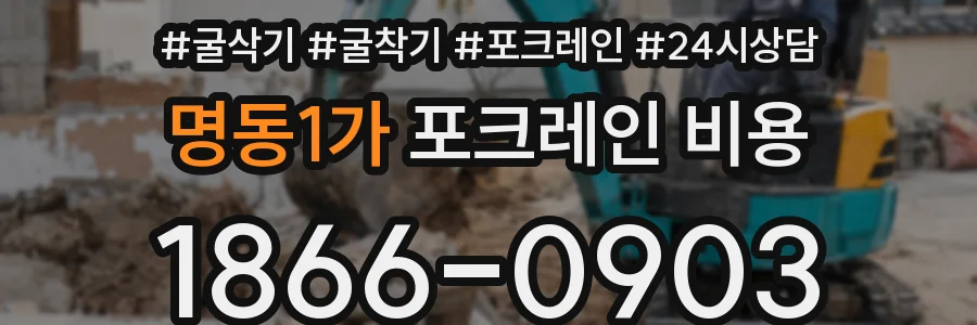 명동1가 포크레인 비용