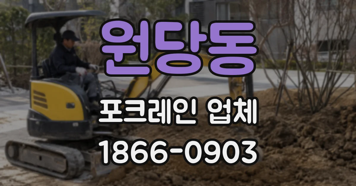 원당동 포크레인 업체