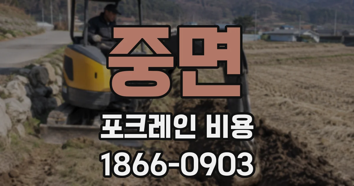 중면 포크레인 비용