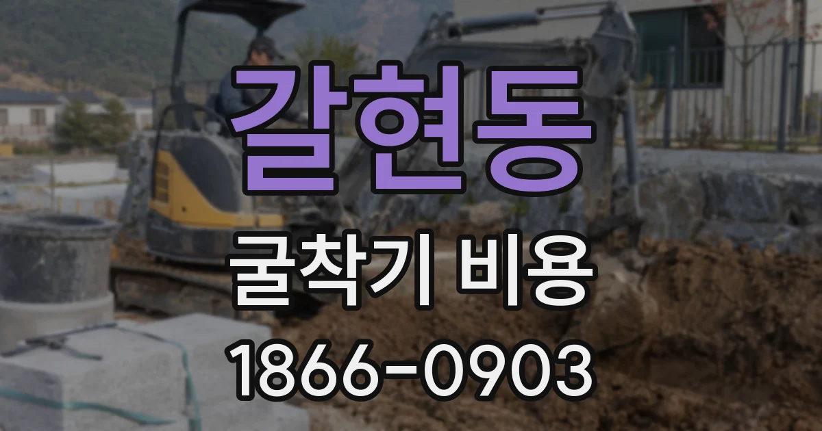 갈현동 굴착기 비용
