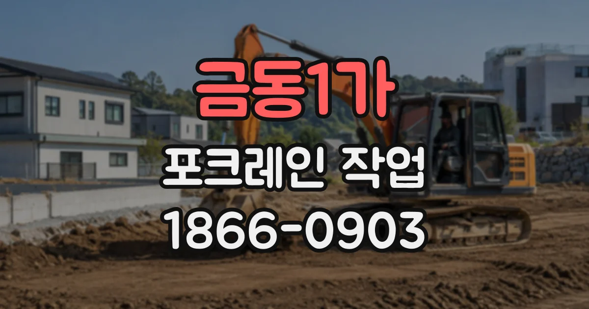 금동1가 포크레인작업