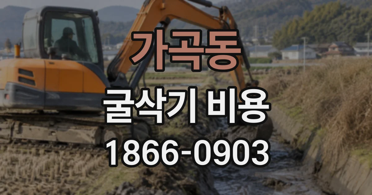 가곡동 굴삭기비용