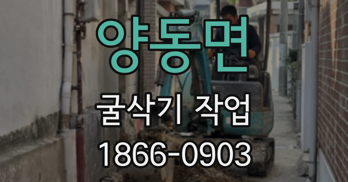 양동면 굴삭기 작업