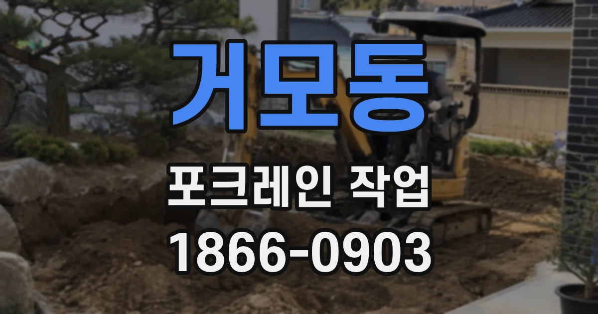 거모동 포크레인 작업