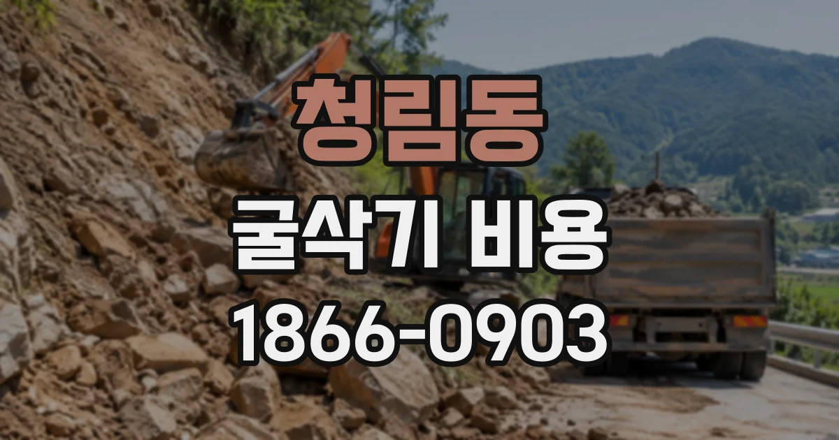 청림동 굴삭기비용
