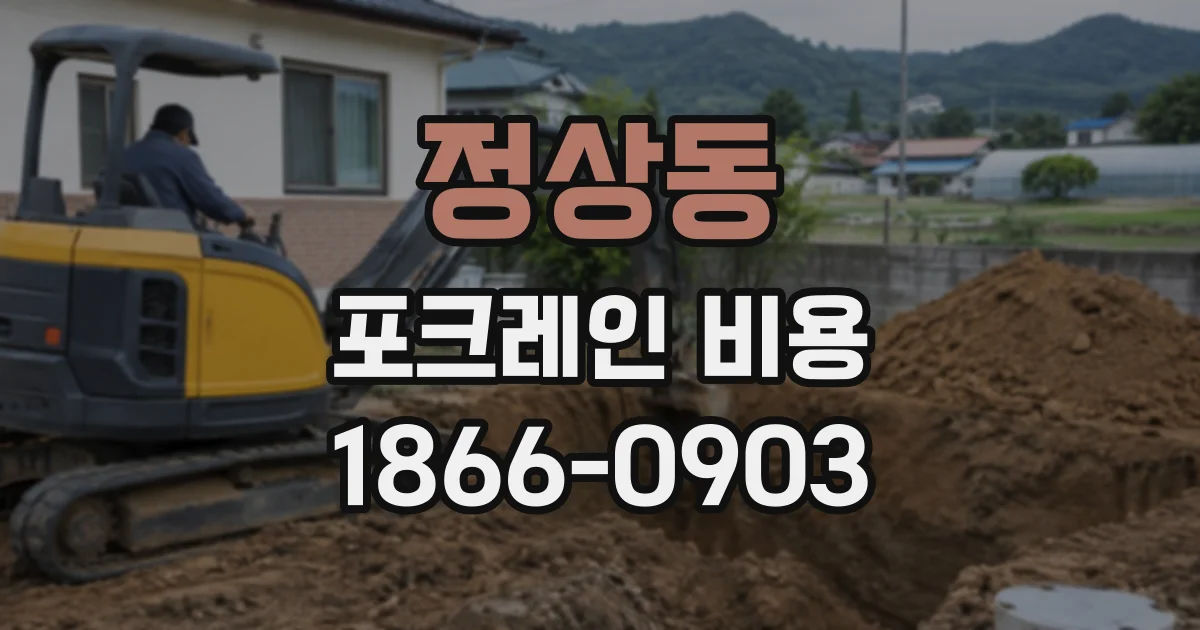 정상동 포크레인비용